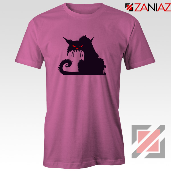 Halloween Cat Design T-Shirt Animal Lover Tee Shirt Size S-3XL Pink