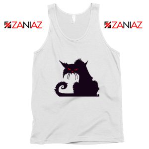 Halloween Cat Design Tank Top Animal Lover Tank Top Size S-3XL White