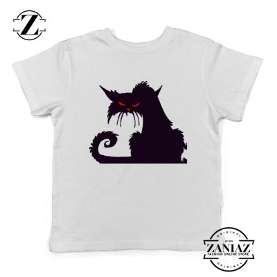 Halloween Cat Kids T-Shirt Animal Lover Youth Shirt Size S-XL White