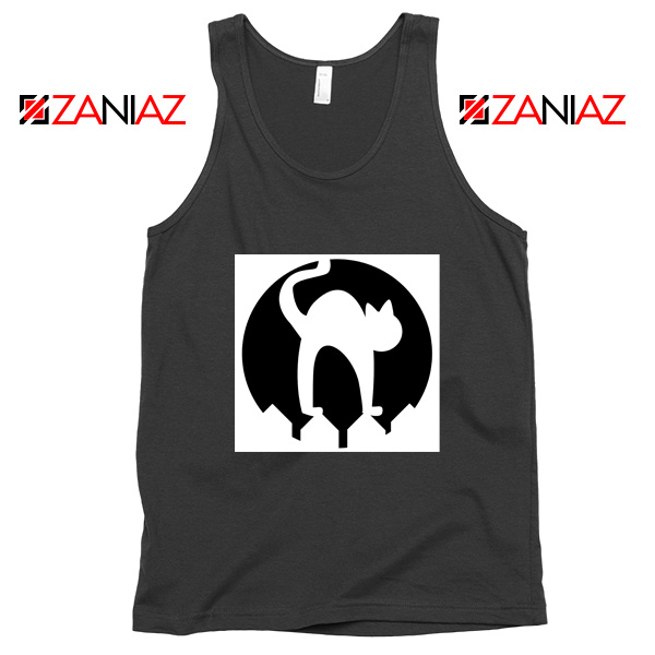 Halloween Cat Silhouette Tank Top Cat Lover Tank Top Size S-3XL Black