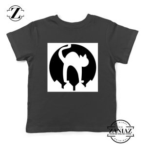 Halloween Cat Silhouette Youth Shirt Cat Lover Kids Shirt Black