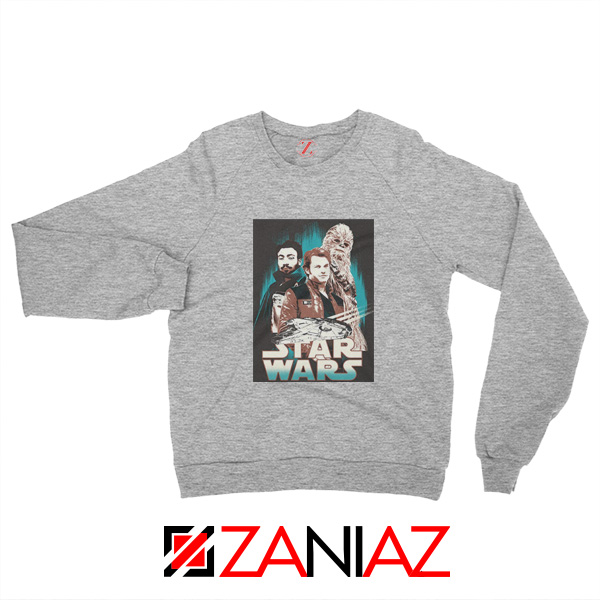 Han Solo Movie Sweatshirt Star Wars The Hero Sweatshirt Size S-2XL Sport Grey