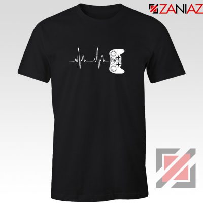 Heartbeat Gamer T-Shirt Video Game Lover Gift Tee Shirt Size S-3XL Black