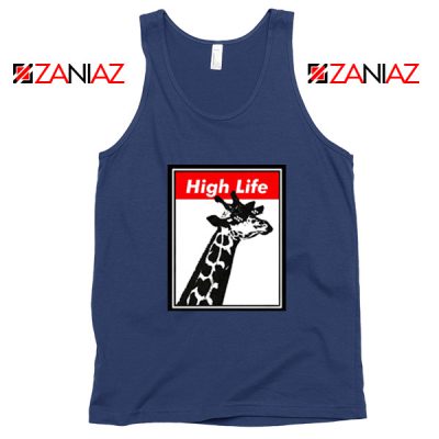 High Life Giraffe Tank Top Funny Animals Women Tank Top Size S-3XL Navy Blue