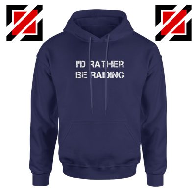 I'd Rather Gaming Hoodie Video Game Lover Hoodie Size S-2XL Navy Blue