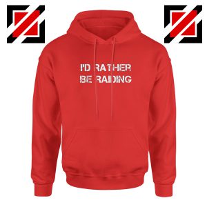 I'd Rather Gaming Hoodie Video Game Lover Hoodie Size S-2XL Red