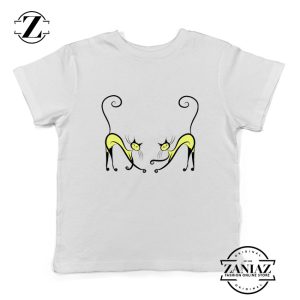 Kitten Twins Gift Youth Tshirt Cat Lover Gift Kids Tee Shirt Size S-XL White