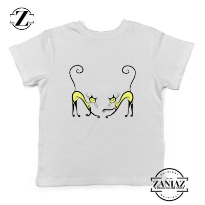 Kitten Twins Gift Youth Tshirt Cat Lover Gift Kids Tee Shirt Size S-XL White