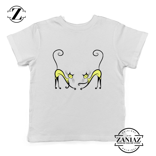 Kitten Twins Gift Youth Tshirt Cat Lover Gift Kids Tee Shirt Size S-XL White