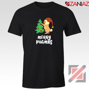 Merry Pugmas T Shirt Christmas Women Tee Shirt Size S-3XL Black