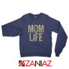 Mom Leopard Sweatshirt Gift Mom Life Sweatshirt Size S-2XL Navy Blue