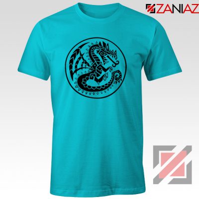 Monster Hunter Logo T Shirt Designs Video Games Tshirt Size S-3XL Light Blue
