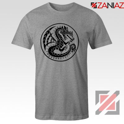 Monster Hunter Logo T Shirt Designs Video Games Tshirt Size S-3XL Sport Grey