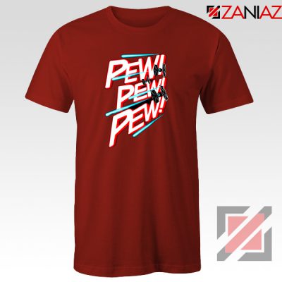 Pew Pew Pew Graphic T-Shirt Star Wars Fighter Tee Shirt Size S-3XL Red