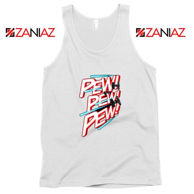 Pew Pew Pew Graphic Tank Top Star Wars Fighter Tank Top Size S-3XL White