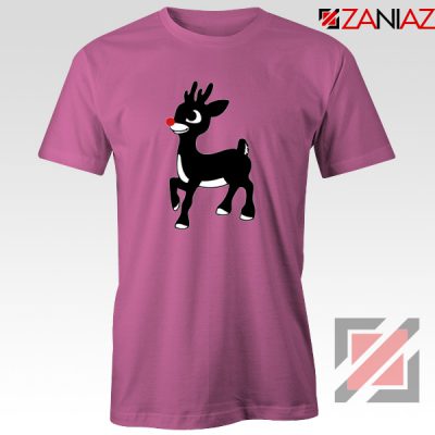 Red Nose Reindeer T-Shirt Ugly Christmas Tee Shirt Size S-3XL Pink
