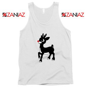 Red Nose Reindeer Tank Top Ugly Christmas Tank Top Size S-3XL White