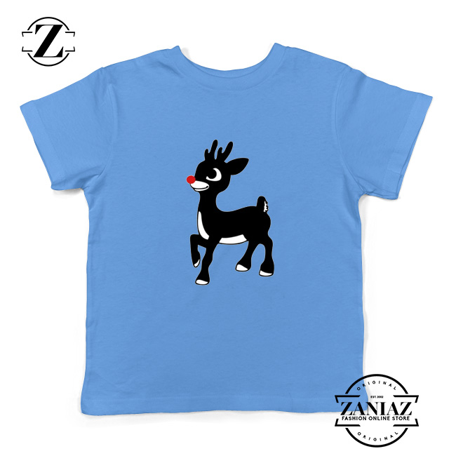 Red Nose Reindeer Youth Tshirt Ugly Christmas Kids T Shirt Blue