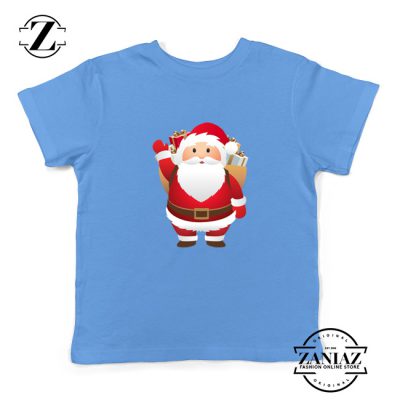Santa Claws Kids T-Shirt Funny Christmas Kids Shirt Size S-XL Light Blue