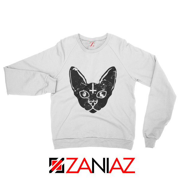 Satan Cat Funny Animals Sweatshirt Pet Women Sweatshirt Size S-2XL White