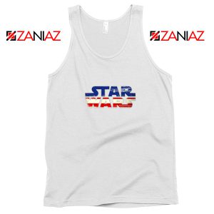 Star Wars American Flag Tank Top Star Wars Serial Film Tank Top White
