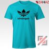 Stranger Things Adidas Logo Tshirt American TV Series Tee Shirts S-3XL Light Blue