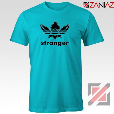 Stranger Things Adidas Logo Tshirt American TV Series Tee Shirts S-3XL Light Blue