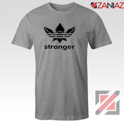 Stranger Things Adidas Logo Tshirt American TV Series Tee Shirts S-3XL Sport Grey