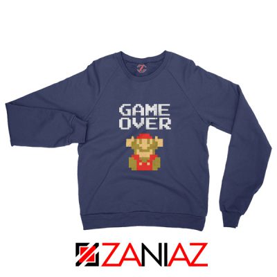 Super Mario Fall Sweatshirt Game Over Mario Best Sweatshirt Size S-2XL Navy Blue