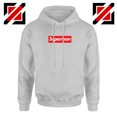 Superman Superhero Hoodie Supreme Parody Hoodie Size S-2XL Sport Grey