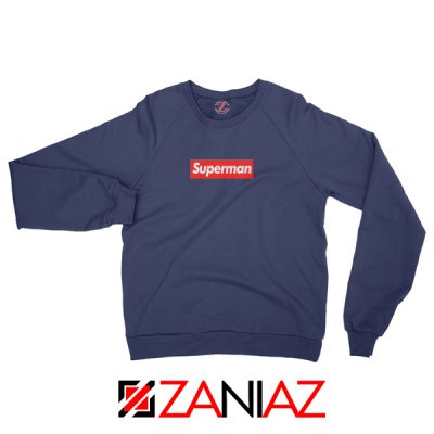 Superman Superhero Sweatshirt Supreme Parody Sweatshirt Size S-2XL Navy Blue