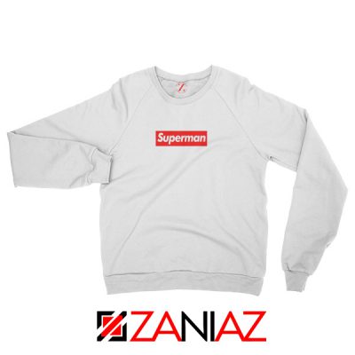 Superman Superhero Sweatshirt Supreme Parody Sweatshirt Size S-2XL White
