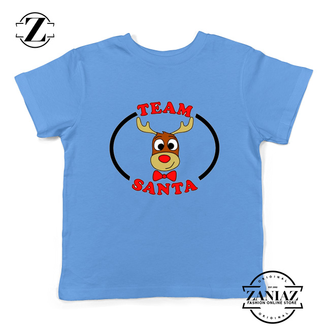 Team Santa Best Kids Shirt Reindeer Male Youth Shirt Blue