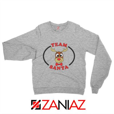 Team Santa Best Sweatshirt Reindeer Male Sweatshirt Size S-2XL Sport Grey