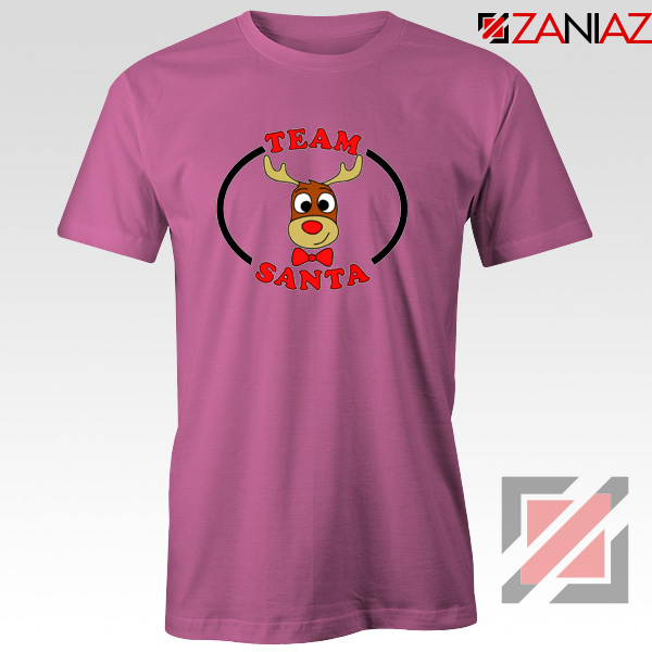 Team Santa Best Tshirt Reindeer Male Tee Shirt Size S-3XL Pink