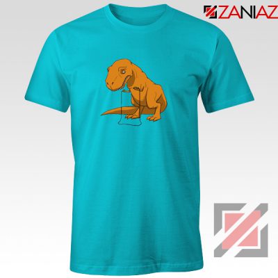 Tyrannosaurus Rex Tee Shirt Animal Fitness Tshirt Size S-3XL Light Blue