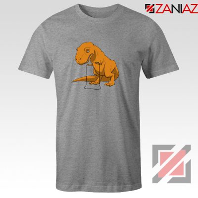 Tyrannosaurus Rex Tee Shirt Animal Fitness Tshirt Size S-3XL Sport Grey