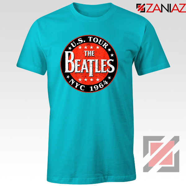 US Tour NYC 1964 T-shirt The Beatles Band Tee Shirt Size S-3XL Light Blue