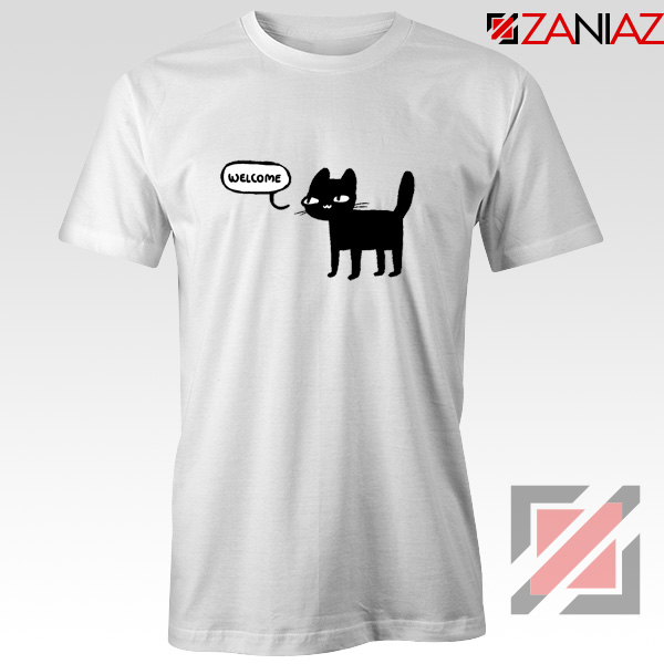 Wellcome Black Cat T Shirts Best Cat Lover Tee Shirt Size S-3XL White