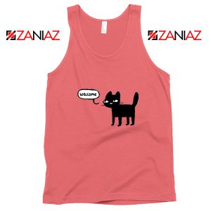 Wellcome Black Cat Tank Top Best Cat Lover Tank Top Size S-3XL Coral