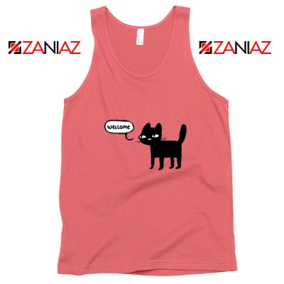 Wellcome Black Cat Tank Top Best Cat Lover Tank Top Size S-3XL Coral
