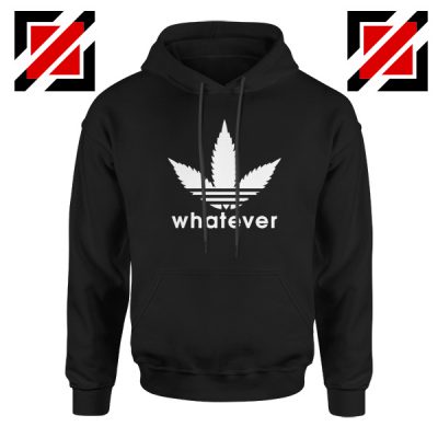 Whatever Womens Marijuana Adidas Logo Parody Hoodie Size S-2XL Black