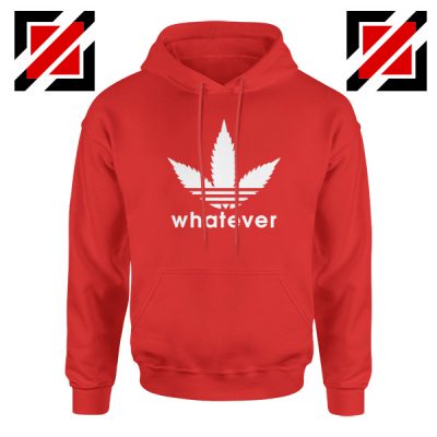 Whatever Womens Marijuana Adidas Logo Parody Hoodie Size S-2XL Red