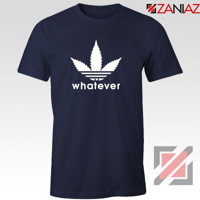 Whatever Womens Marijuana Adidas Logo Parody T-shirt Size S-3XL Navy Blue