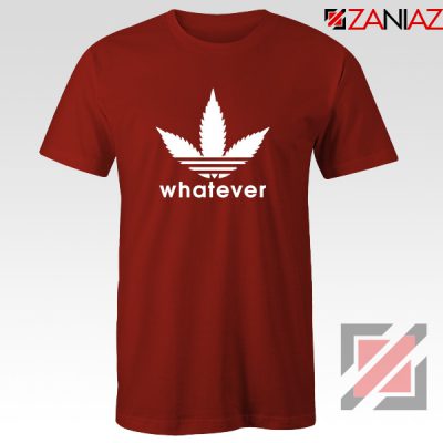 Whatever Womens Marijuana Adidas Logo Parody T-shirt Size S-3XL Red