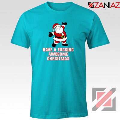 Awesome Christmas T-Shirt Ugly Christmas Tee Shirt Size S-3XL Light Blue