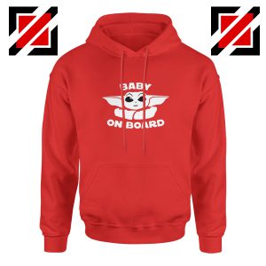 Baby On Board The Mandalorian Hoodie Baby Yoda Hoodie Size S-2XL Red