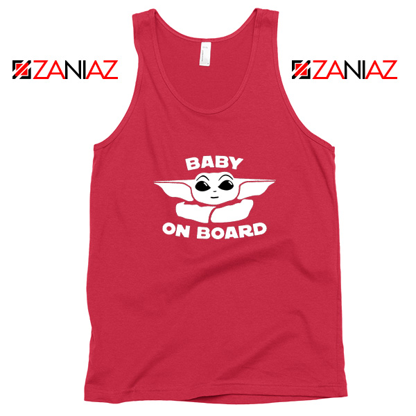 Baby On Board The Mandalorian Tank Top Baby Yoda Tank Top Red