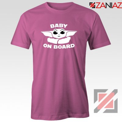 Baby On Board The Mandalorian Tee Shirt Baby Yoda T-Shirt Size S-3XL Pink