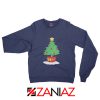 Christmas Tree Sweatshirt Ugly Christmas Best Sweatshirt Size S-2XL Navy Blue